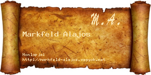 Markfeld Alajos névjegykártya